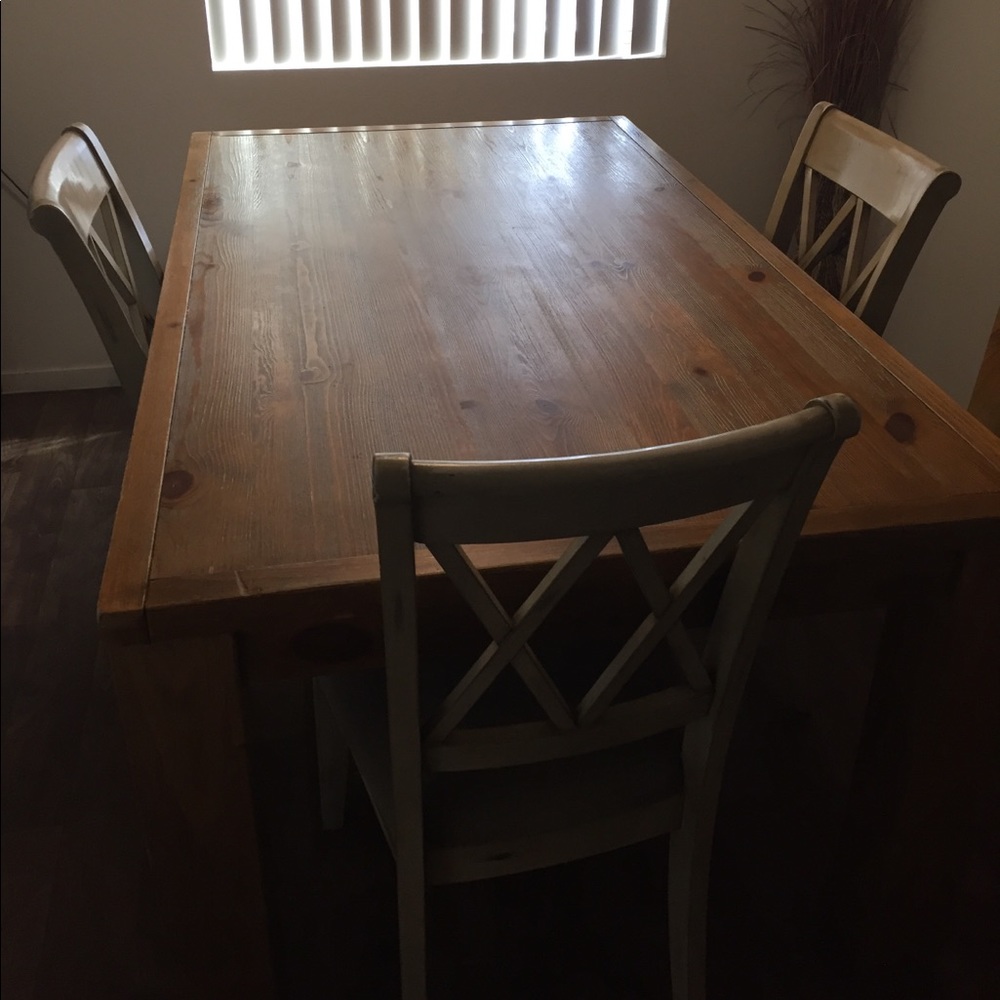 Real wood dining table & chairs